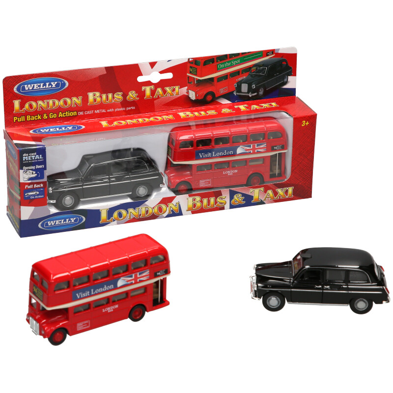London Taxi & Bus: Pull Back Die Cast Model Set