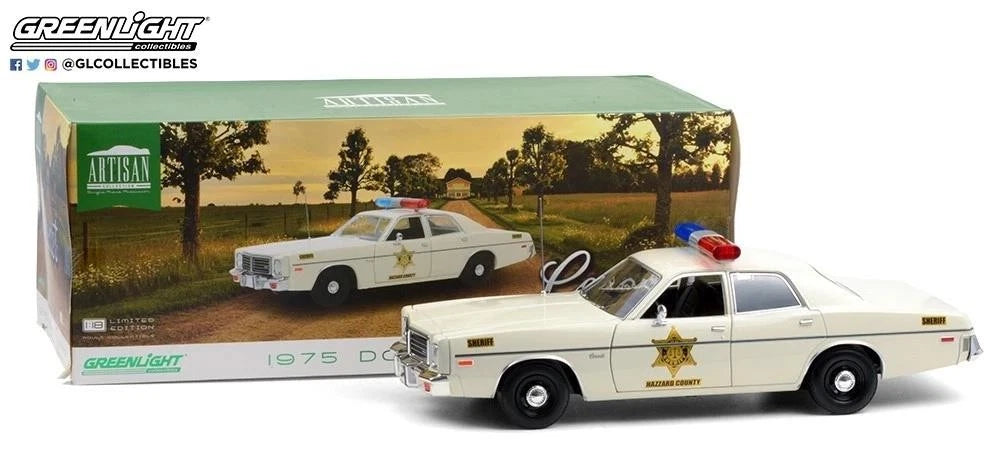 Greenlight 1975 Hazzard County Sheriff Dodge Coronet 1:18 Die Cast