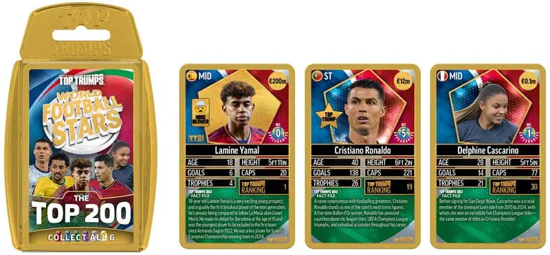 World Football Stars Top 200 Top Trumps - Pack 6
