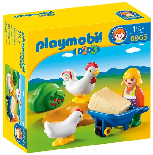 Playmobil 123 Farmers Wife With Hens
