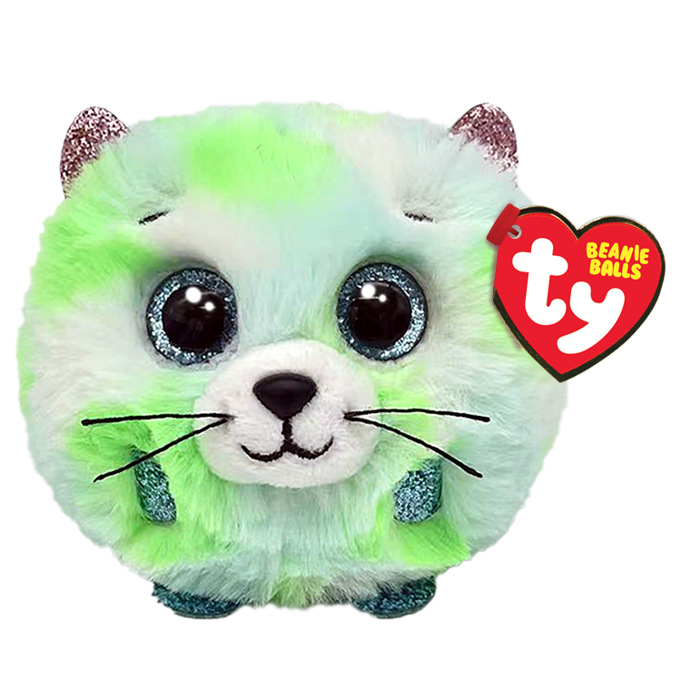 Evie Cat - Green - Ty Beanie Balls