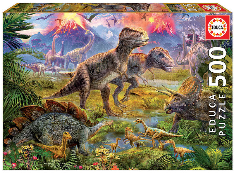 Dinosaurs Gathering at Water 500 piece Jigsaw