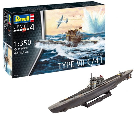German Submarine Type VII C/41 1:350 Scale Kit