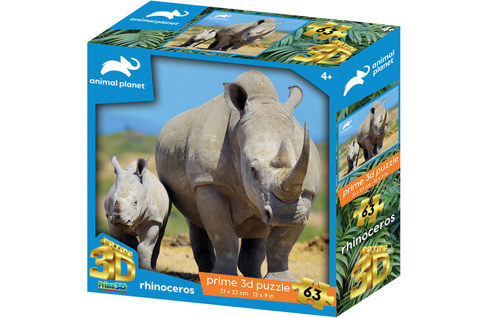 Rhinoceros 63 Piece 3D Jigsaw Puzzle