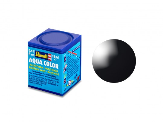 Gloss Black (RAL 9005) Aqua Color Acrylic 18ml