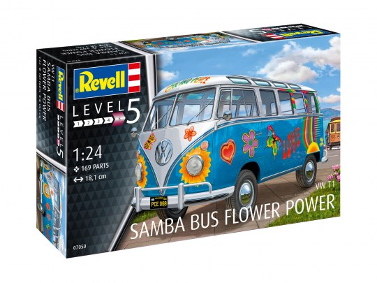 VW T1 Samba Bus Flower Power 1:24 Scale Kit