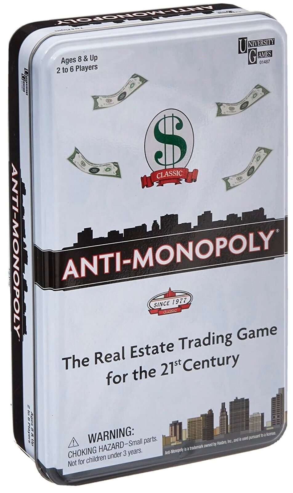 Anti-Monopoly Real Estate Game tin