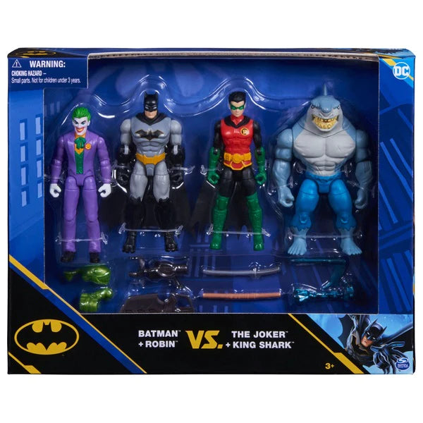 Batman & Robin V King Shark & The Joker 4Pk