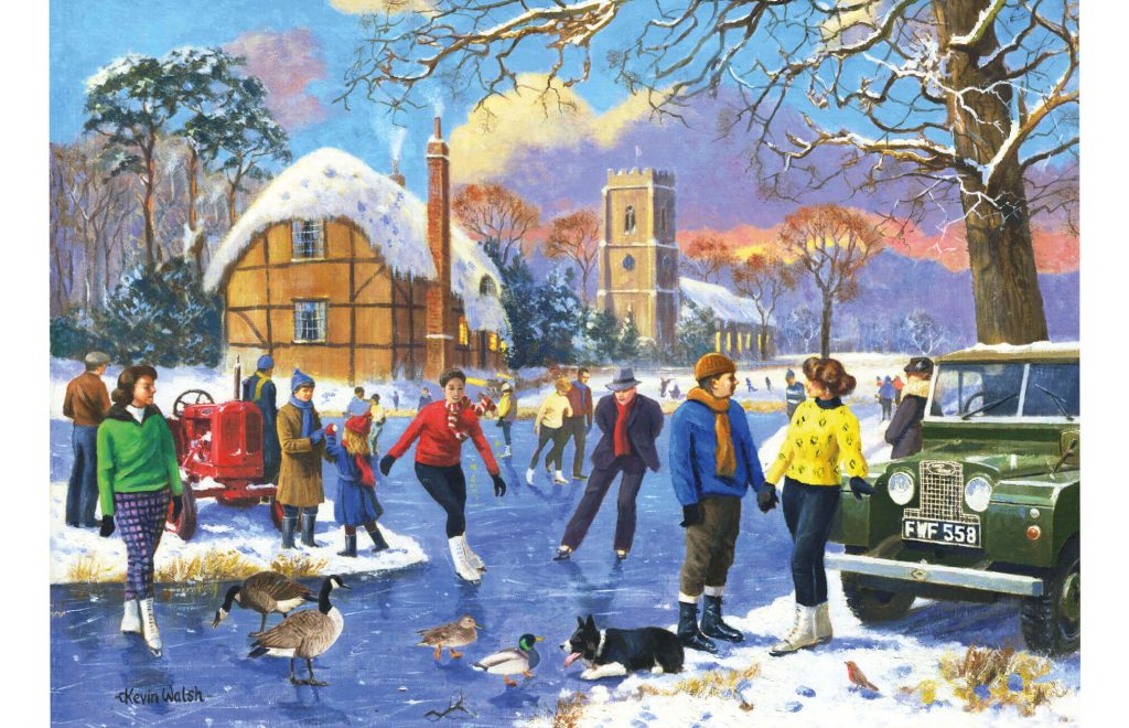 Skating By The Church 1000 Piece Jigsaw Puzzle