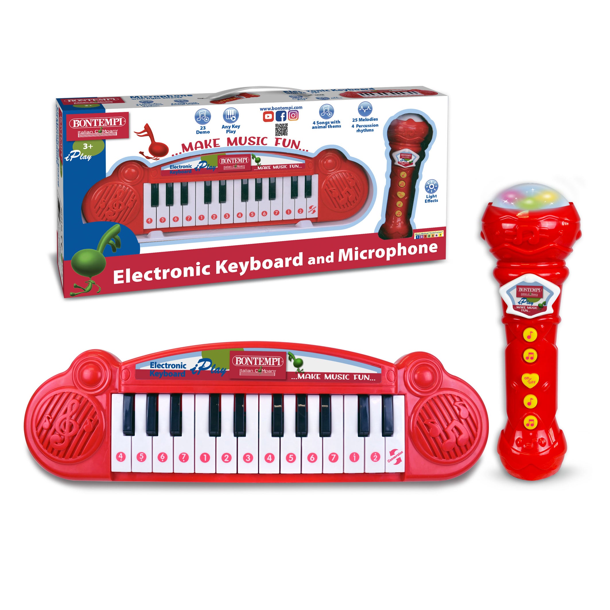 Piano Eletrónico Bontempi c/ Microfone e Banco 24 teclas - Autobrinca Online