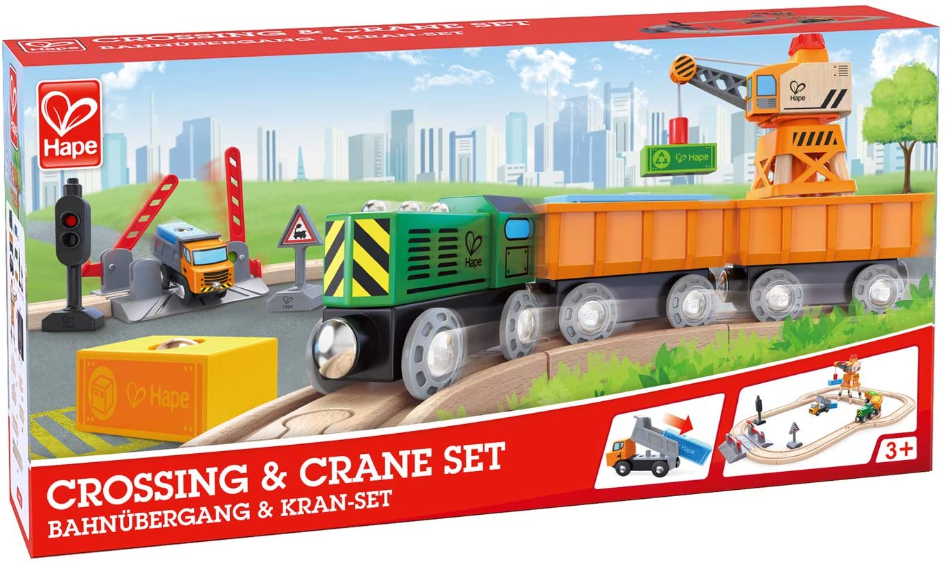 Hape Level Crossing & Crane Train Set