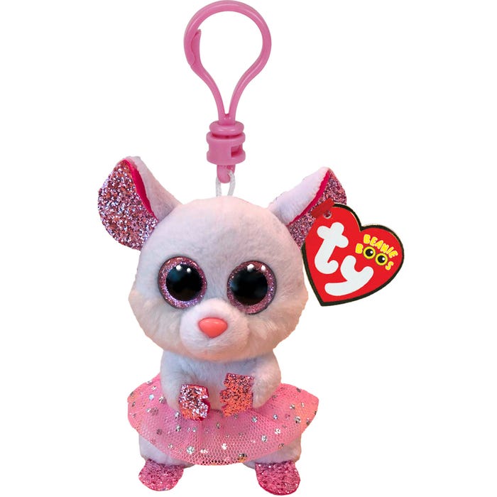 Nina Mouse With Tutu - Beanie Boos - Key Clip