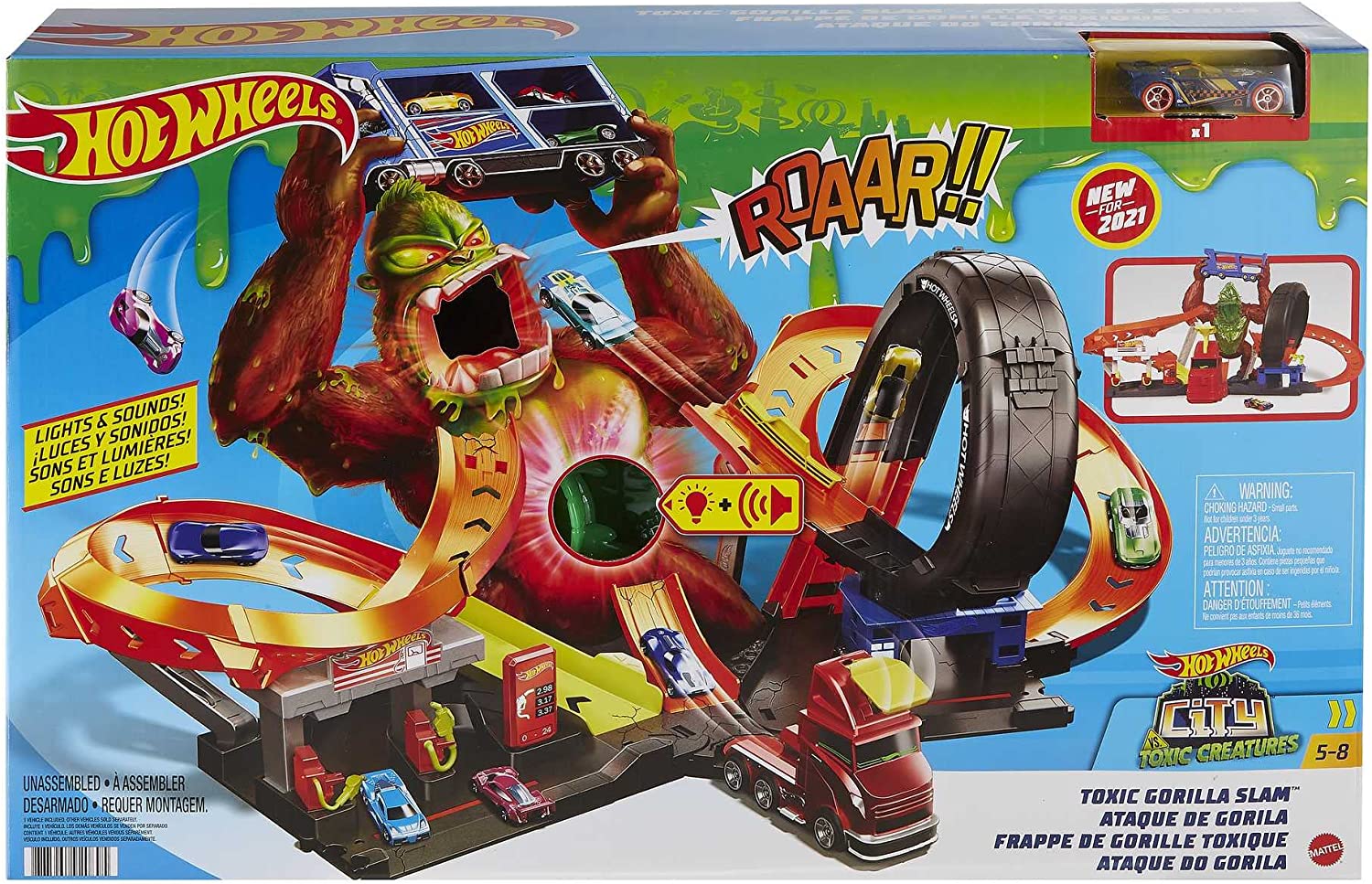 Hot Wheels Toxic Gorilla Slam Set