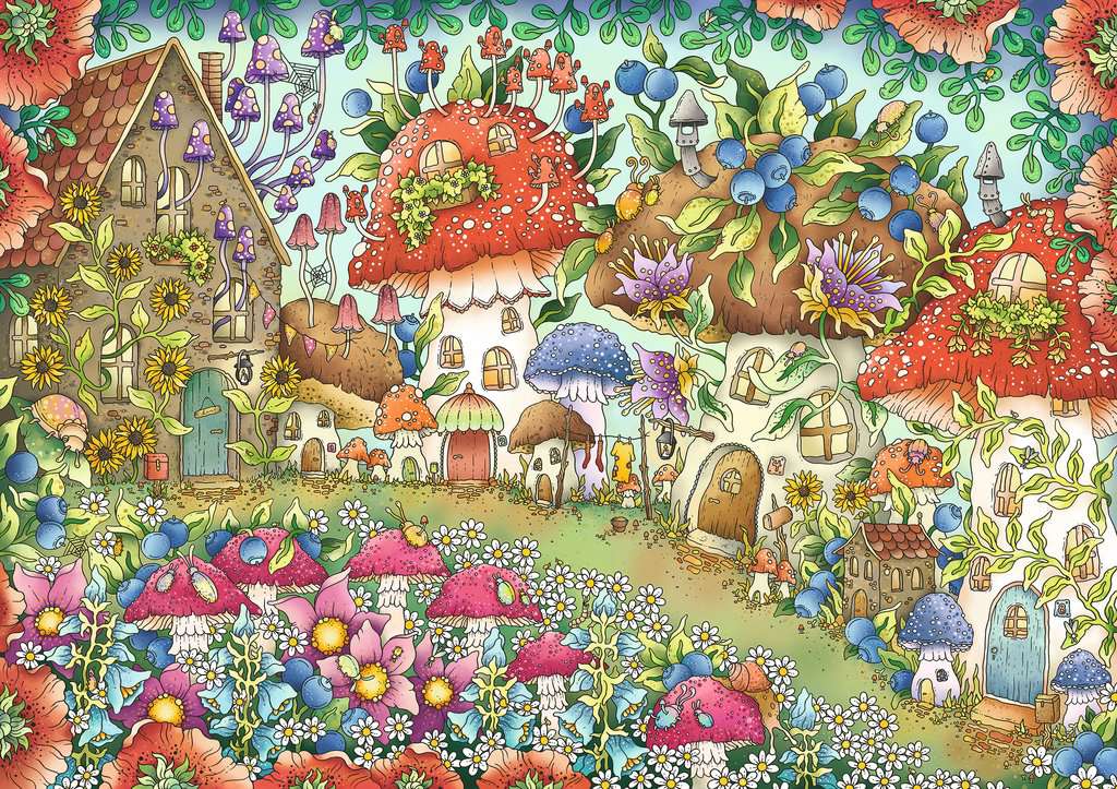 Ravensburger Floral Mushroom Houses 1000 piece