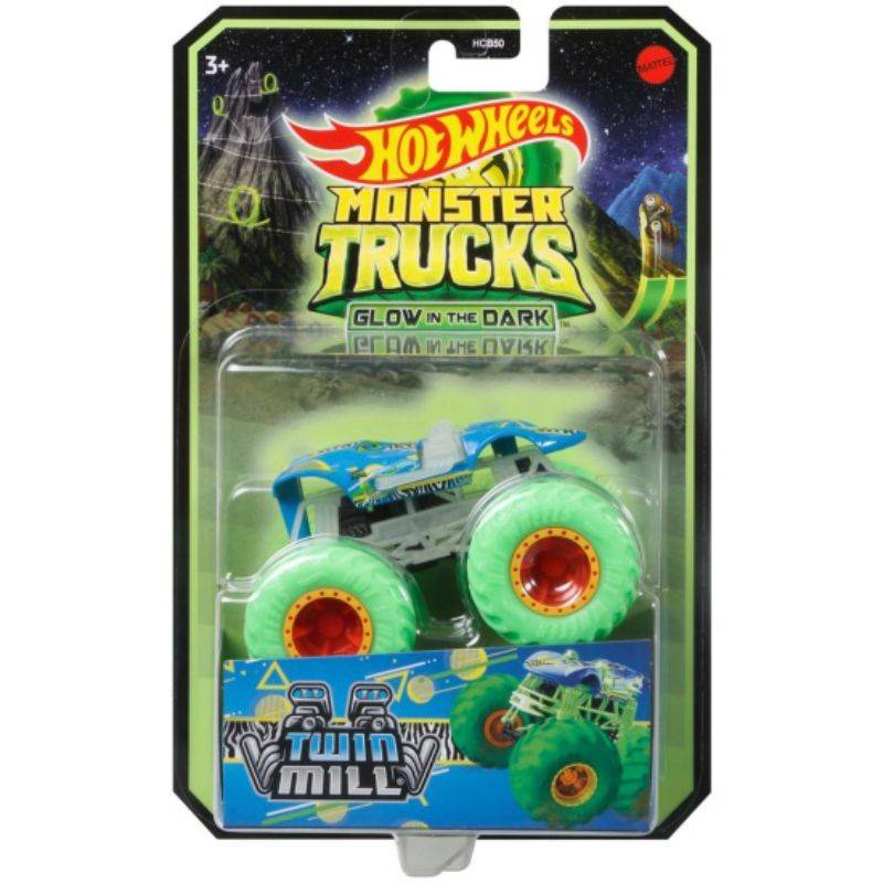 Hot Wheels Monster Trucks Arena Smashers Glow-In-The-Dark Gunkster Playset  & 1 Glow-In-The-Dark Toy Truck 