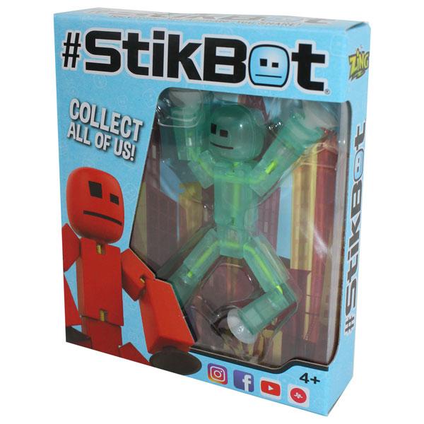 Stikbot Green Head & Torso with Blue Overalls Figure