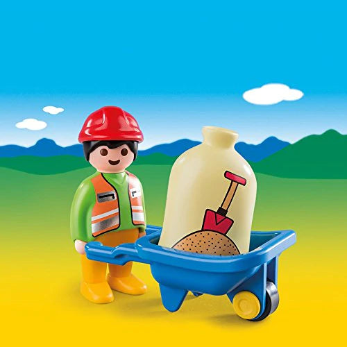 Playmobil Worker With Wheelbarrow