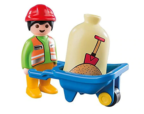 Playmobil Worker With Wheelbarrow
