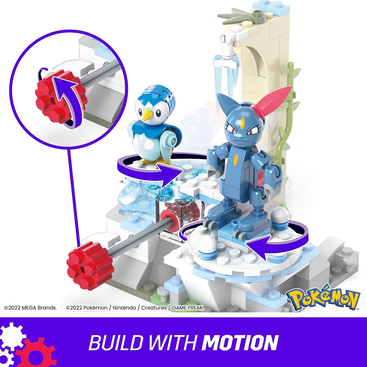 Pokemon Piplup and Sneasels Snow Day Build Set