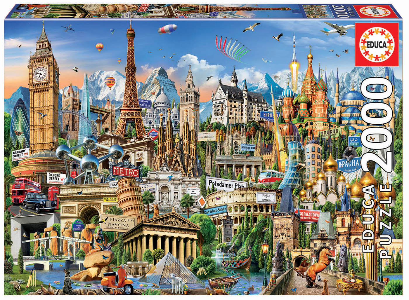 European Landmarks 2000 Piece Jigsaw Puzzle