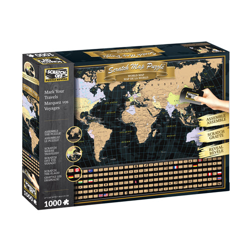 Map of the World Scratch Off 1000 Piece Jigsaw