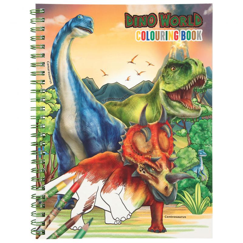 Dino World Colouring Book With Pencils