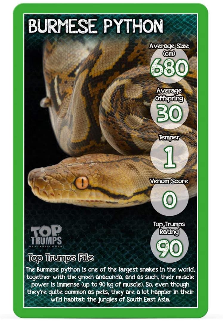 Top Trumps Snakes most Dangerous