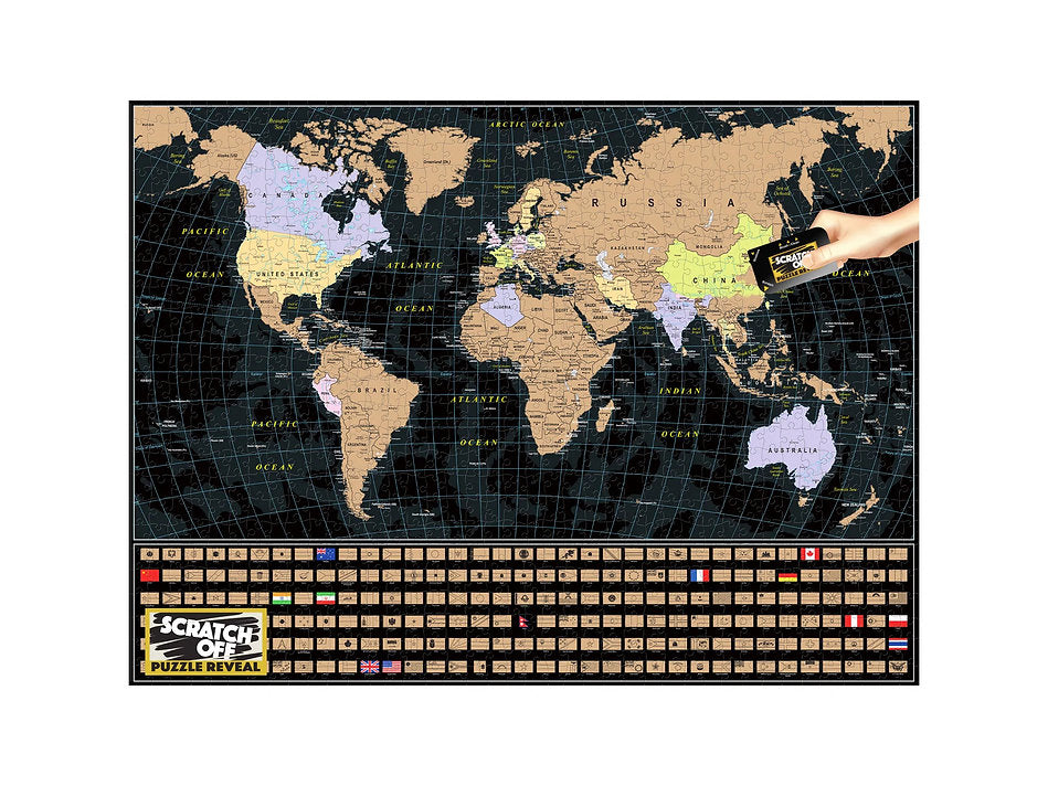 Map of the World Scratch Off 1000 Piece Jigsaw