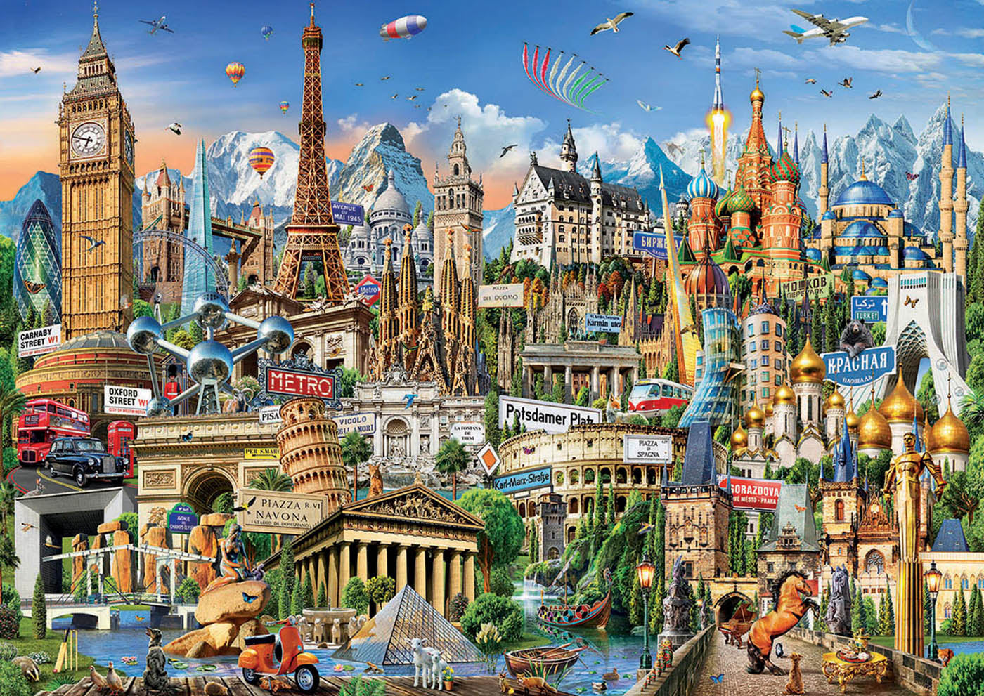 European Landmarks 2000 Piece Jigsaw Puzzle