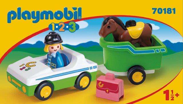 Playmobil 123 Car & Horse Trailer