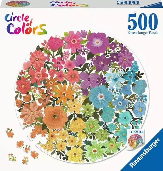 Circle of colors-Flowers 500 Piece Jigsaw