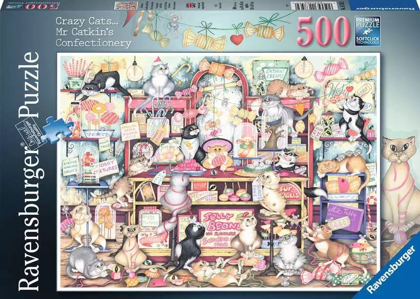 Crazy Cats Sweet Shop 500 Piece Jigsaw