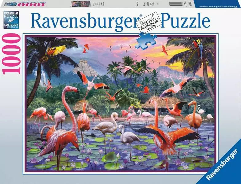 Pink Flamingos 1000 Piece Jigsaw