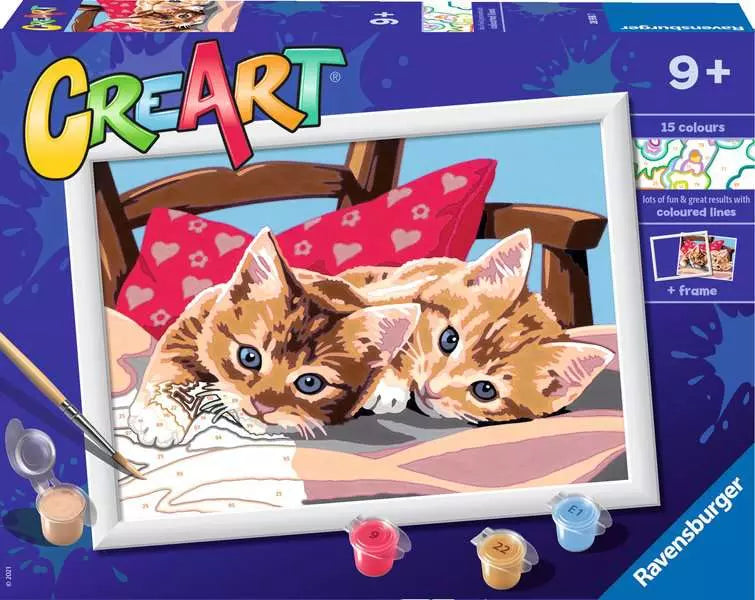 CreArt Paint by Numbers - Two Cuddly Cats