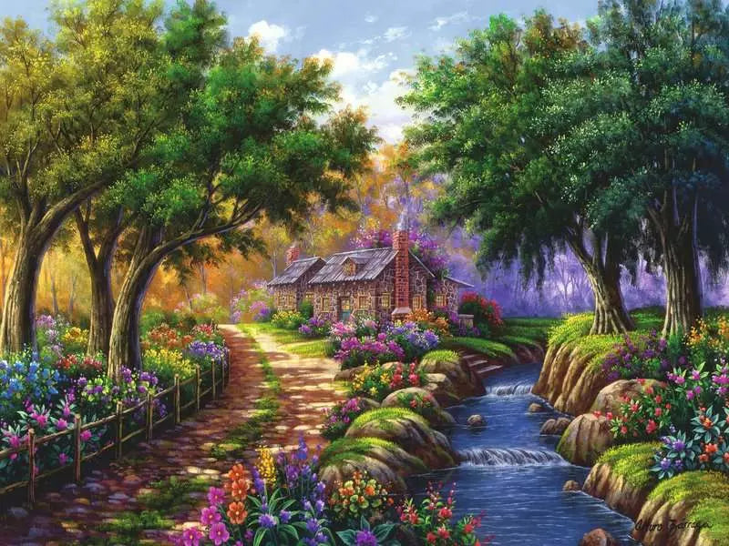 Cottage by the River 1500 Piece Jigsaw