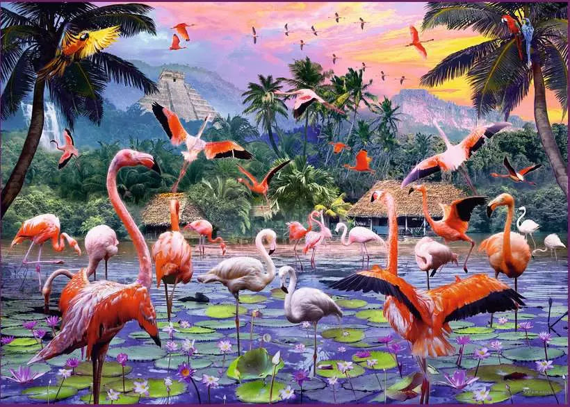 Pink Flamingos 1000 Piece Jigsaw