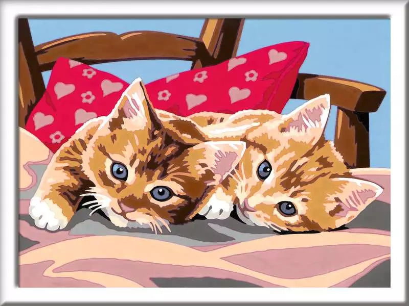 CreArt Paint by Numbers - Two Cuddly Cats