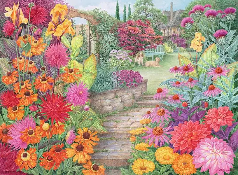 Happy Days Glorious Gardens 4x 500 Piece Jigsaw