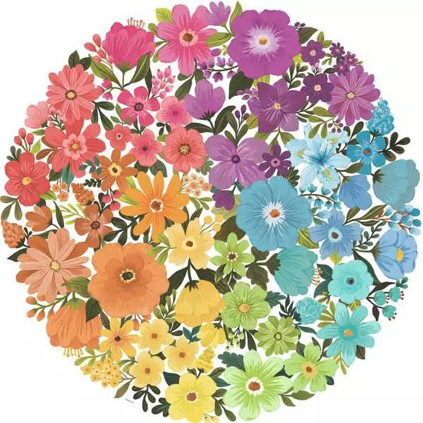 Circle of colors-Flowers 500 Piece Jigsaw