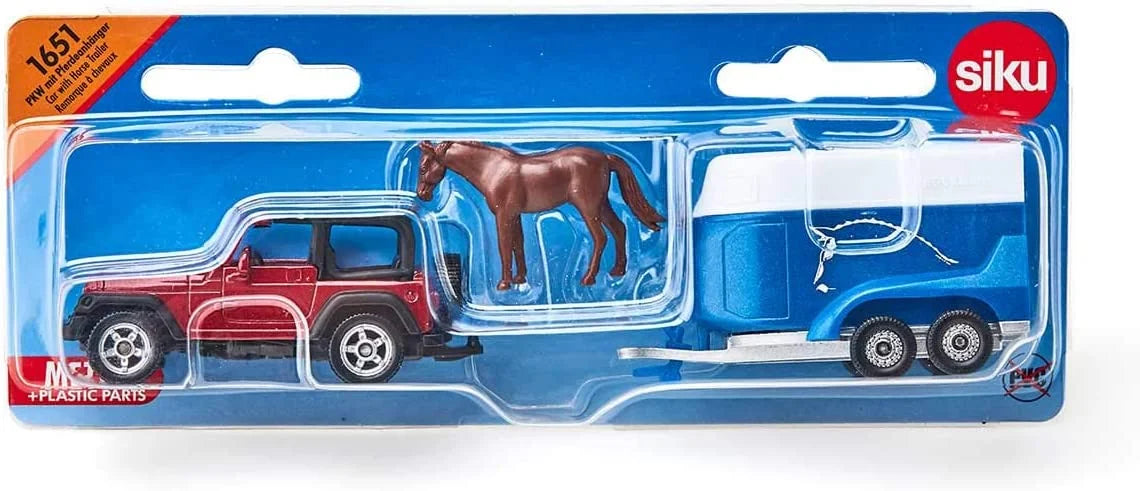 Siku 1:87 Jeep With Horse Trailer