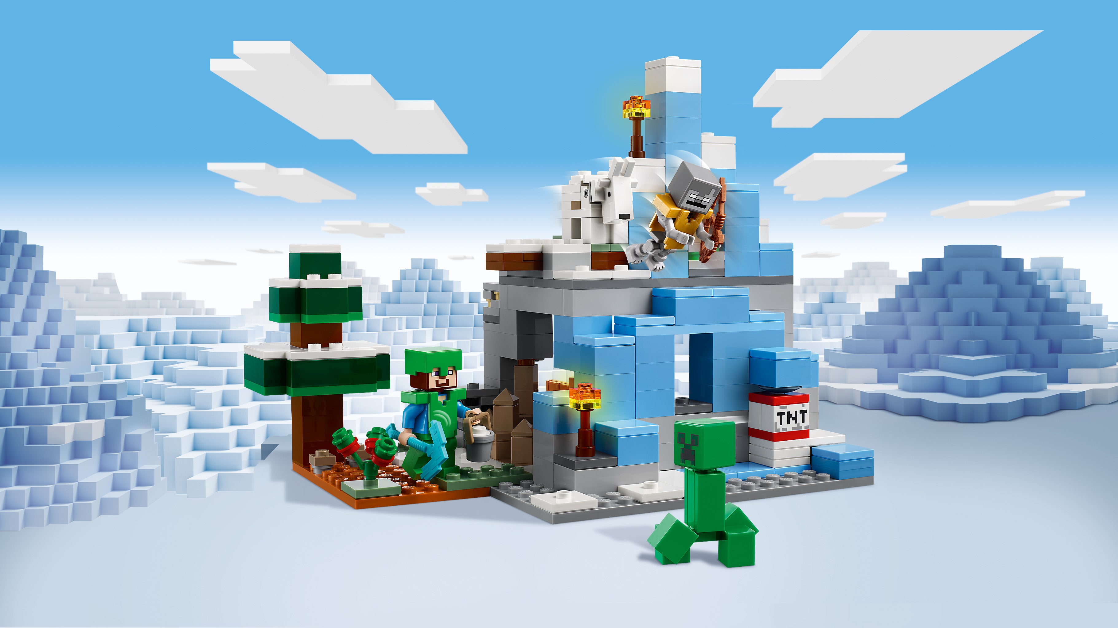 Lego 21243 The Frozen Peaks Cave Mountain Set