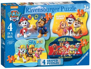 Paw Patrol Four Shaped Puzzles 4 In A Box