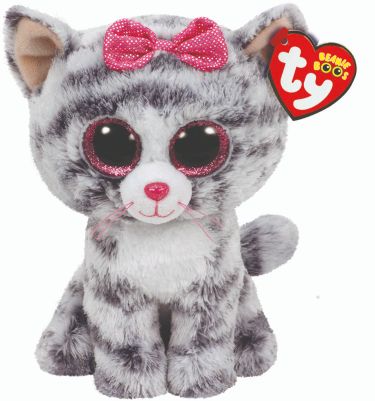 TY Kiki Grey Cat Boo Regular