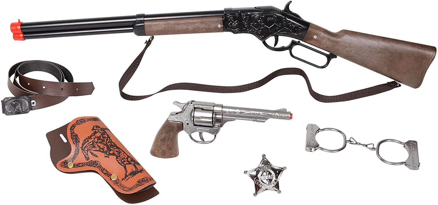 Gonher Toy Cowboy Rifle & Pistol Set 8 Shot