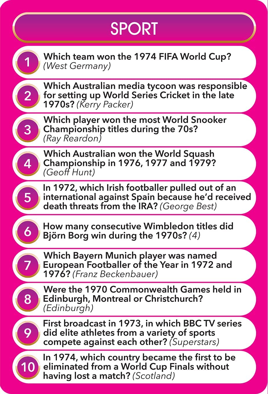 Top Trivia Decades - 70s
