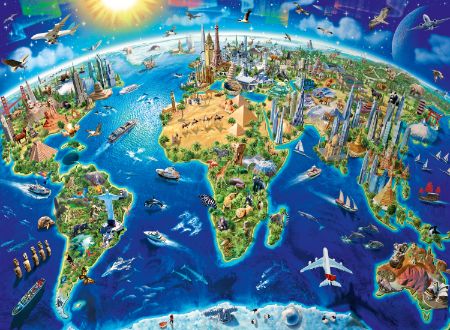 World Landmarks Map XXL 200 Piece Jigsaw