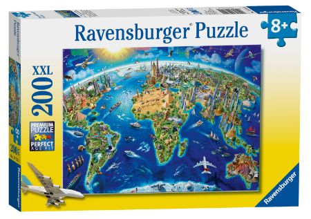 World Landmarks Map XXL 200 Piece Jigsaw