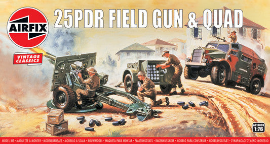 Airfix 25Pdr Field Gun & Quad 1:76 Scale