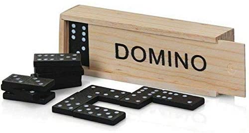 6 Dominoes In Wood Box