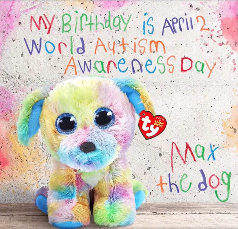 Max Dog - Beanie Babies  World Autism Awarness Day